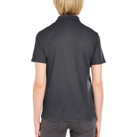 UltraClub Women's Cool & Dry Mesh Piqué Polo, Black, Back view