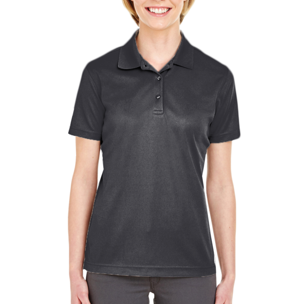 UltraClub Women's Cool & Dry Mesh Piqué Polo, Black, Front view