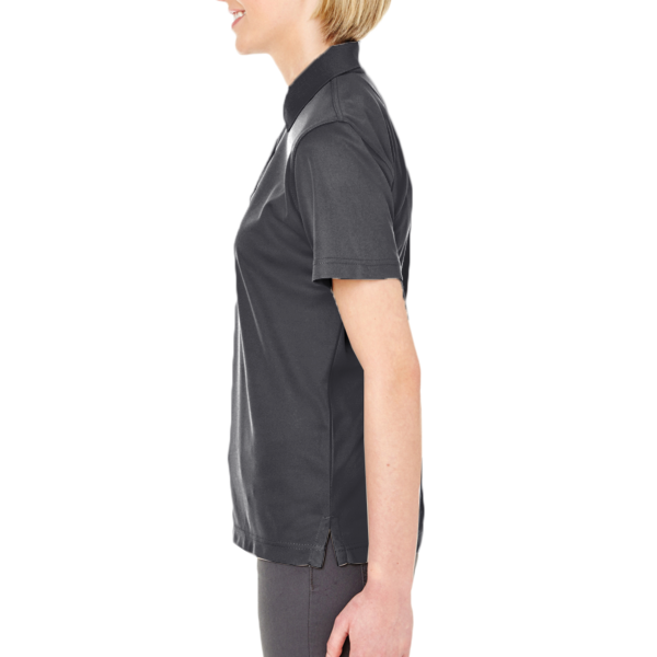 UltraClub Women's Cool & Dry Mesh Piqué Polo, Black, Left Sleeve view
