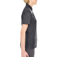 UltraClub Women's Cool & Dry Mesh Piqué Polo, Black, Right Sleeve view