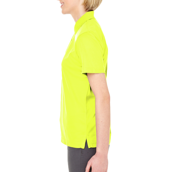 UltraClub Women's Cool & Dry Mesh Piqué Polo, Bright Yellow, Left Sleeve view