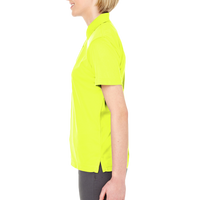 UltraClub Women's Cool & Dry Mesh Piqué Polo, Bright Yellow, Left Sleeve view