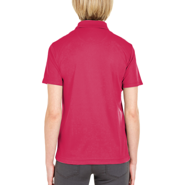 UltraClub Women's Cool & Dry Mesh Piqué Polo, Cardinal, Back view