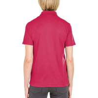UltraClub Women's Cool & Dry Mesh Piqué Polo, Cardinal, Back view