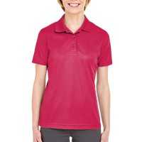 UltraClub Women's Cool & Dry Mesh Piqué Polo, Cardinal, Front view
