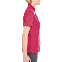 UltraClub Women's Cool & Dry Mesh Piqué Polo, Cardinal, Right Sleeve view
