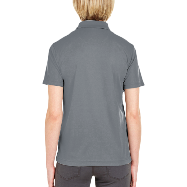 UltraClub Women's Cool & Dry Mesh Piqué Polo, Charcoal, Back view