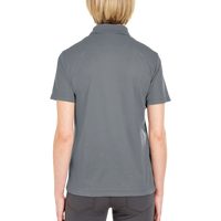UltraClub Women's Cool & Dry Mesh Piqué Polo, Charcoal, Back view