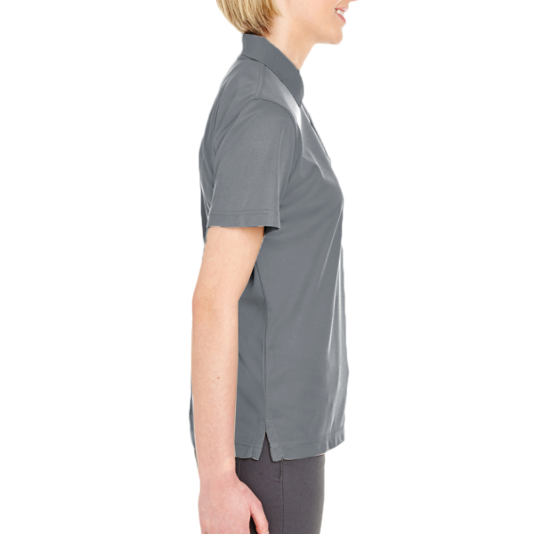 UltraClub Women's Cool & Dry Mesh Piqué Polo, Charcoal, Right Sleeve view