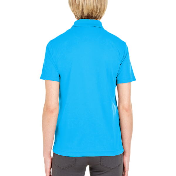 UltraClub Women's Cool & Dry Mesh Piqué Polo, Coast, Back view