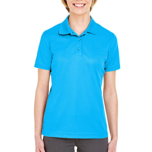 UltraClub Women's Cool & Dry Mesh Piqué Polo, Coast, Front view