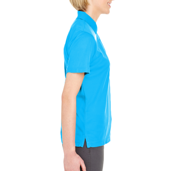 UltraClub Women's Cool & Dry Mesh Piqué Polo, Coast, Right Sleeve view