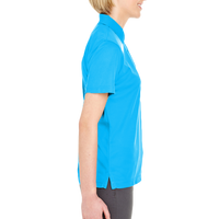 UltraClub Women's Cool & Dry Mesh Piqué Polo, Coast, Right Sleeve view