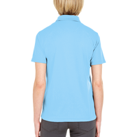 UltraClub Women's Cool & Dry Mesh Piqué Polo, Columbia Blue, Back view