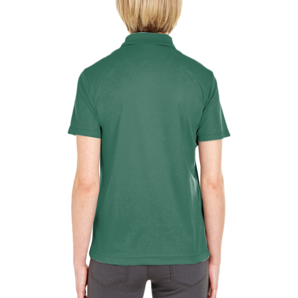 UltraClub Women's Cool & Dry Mesh Piqué Polo, Forest Green, Back view