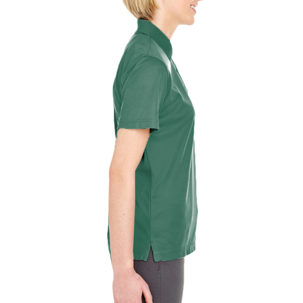 UltraClub Women's Cool & Dry Mesh Piqué Polo, Forest Green, Right Sleeve view