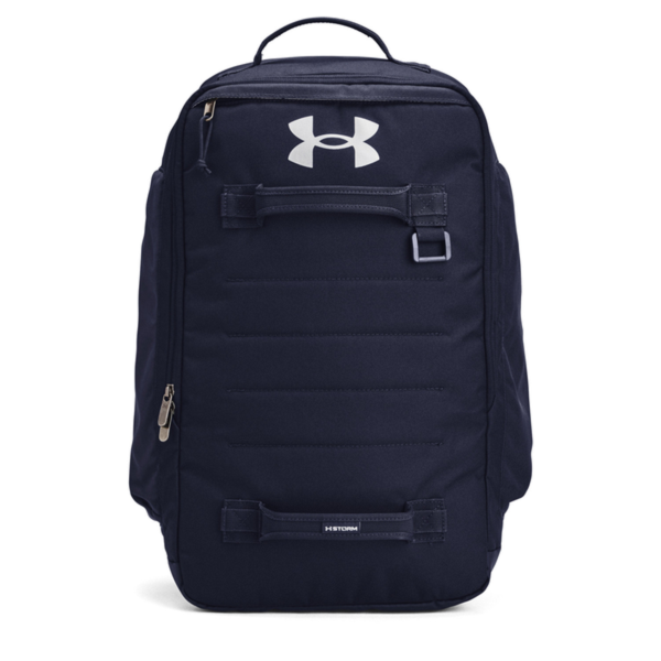Under Armour Contain Laptop Backpack 2.0, Midnight Navy / Metallic Silver, Front view