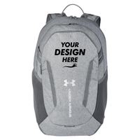 Under Armour Hustle Backpack 6.0, Castlerock, Front view, Mockup