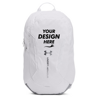 Under Armour Hustle Backpack 6.0, White, Front view, Mockup