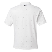 Under Armour Men's 3.0 Printed Performance Polo, White / Black, Back view