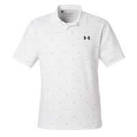 Under Armour Men's 3.0 Printed Performance Polo, White / Black, Front view