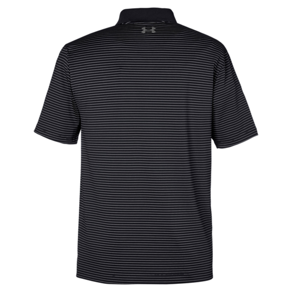 Under Armour Men's 3.0 Striped Perf Polo, Black 001 / Black 001, Back view