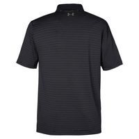 Under Armour Men's 3.0 Striped Perf Polo, Black 001 / Black 001, Back view