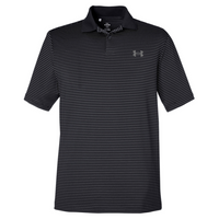 Under Armour Men's 3.0 Striped Perf Polo, Black 001 / Black 001, Front view