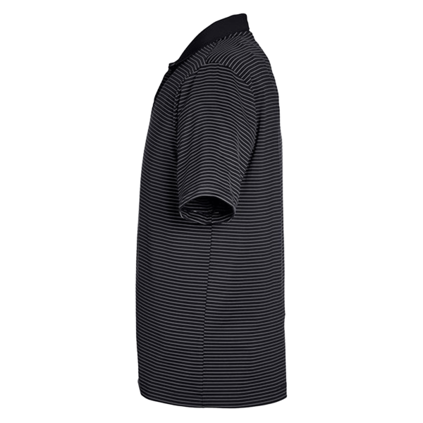 Under Armour Men's 3.0 Striped Perf Polo, Black 001 / Black 001, Left Sleeve view
