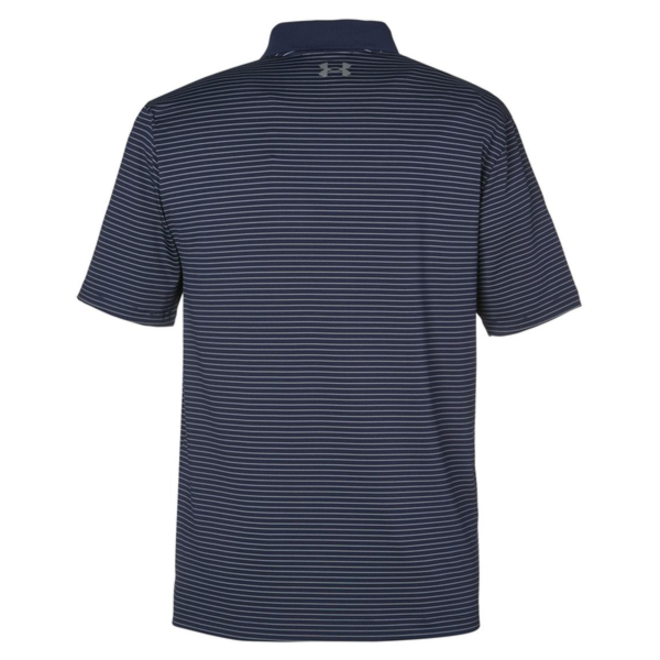 Under Armour Men's 3.0 Striped Perf Polo, Midnight Navy / White, Back view