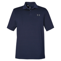 Under Armour Men's 3.0 Striped Perf Polo, Midnight Navy / White, Front view
