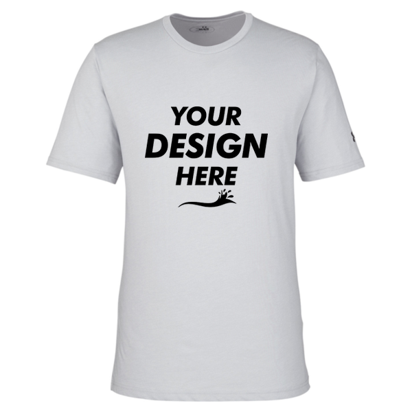 Under Armour Men's Athletic 2.0 T-Shirt, Mod Grey Medium Heather / Black, Front view, Mockup