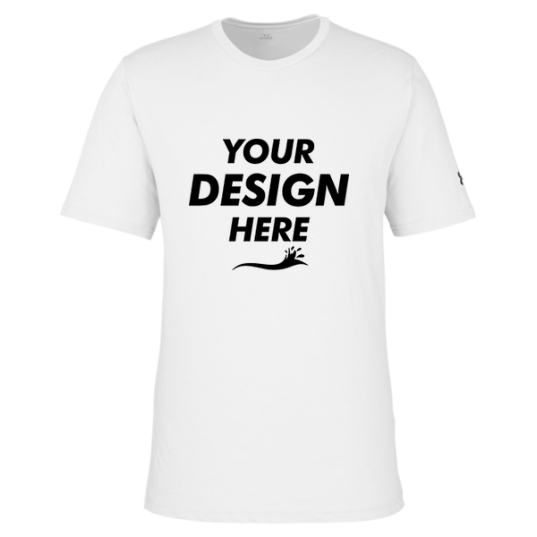 Under Armour Men's Athletic 2.0 T-Shirt, White / Black, Front view, Mockup
