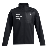 Under Armour Men's ColdGear® Infrared Shield 2.0 Jacket, Black / Black, Front view, Mockup