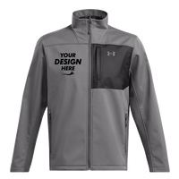 Under Armour Men's ColdGear® Infrared Shield 2.0 Jacket, Castlerock Grey / Castlerock Grey, Front view, Mockup
