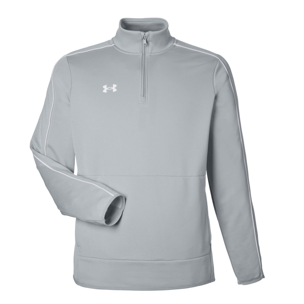 Under Armour Men's Command 2.0 Quarter-Zip Pullover, Mod Grey / White, Front view
