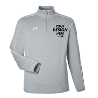 Under Armour Men's Command 2.0 Quarter-Zip Pullover, Mod Grey / White, Front view, Mockup