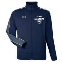 Under Armour Men's Command Full-Zip 2.0 Jacket, Midnight Navy / White, Front view, Mockup