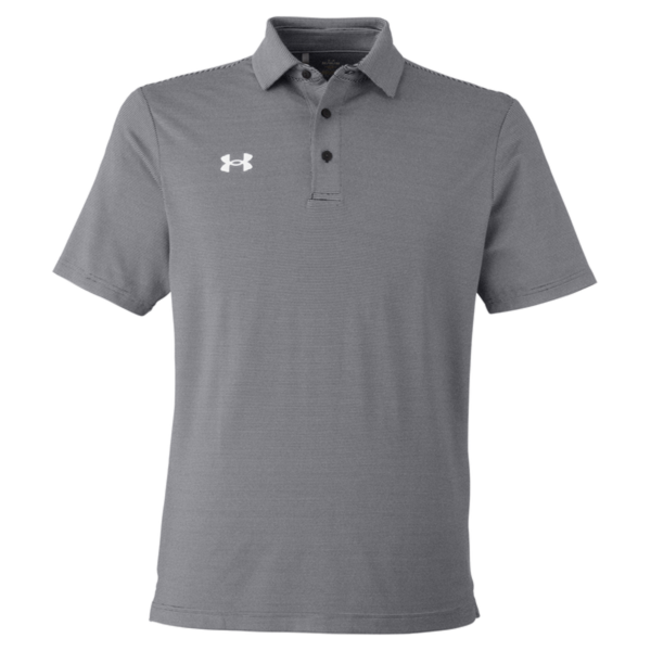 Under Armour Men's Destin Drive Striped Performance Polo, Black / White, Front view