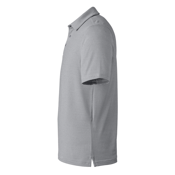 Under Armour Men's Destin Drive Striped Performance Polo, Mod Grey / White, Left Sleeve view