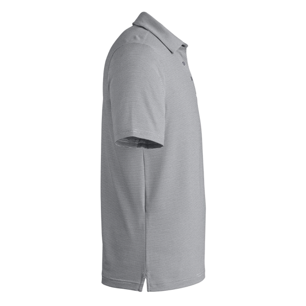 Under Armour Men's Destin Drive Striped Performance Polo, Mod Grey / White, Right Sleeve view