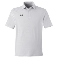 Under Armour Men's Destin Drive Striped Performance Polo, White / Black, Front view