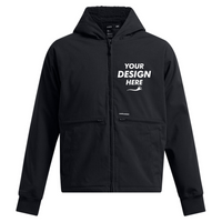 Under Armour Men's Icon Fleece Jacket, Black / Black, Front view, Mockup