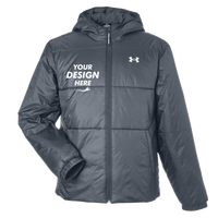 Under Armour Men's LW Insulated Jacket, Castlerock / White, Front view, Mockup