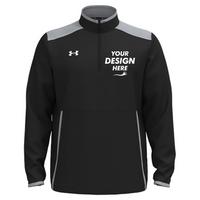 Under Armour Men's Motivate 3.0 Quarter-Zip Pullover, Black / Mod Grey / White, Front view, Mockup