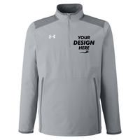 Under Armour Men's Motivate 3.0 Quarter-Zip Pullover, Mod Grey / White / White, Front view, Mockup