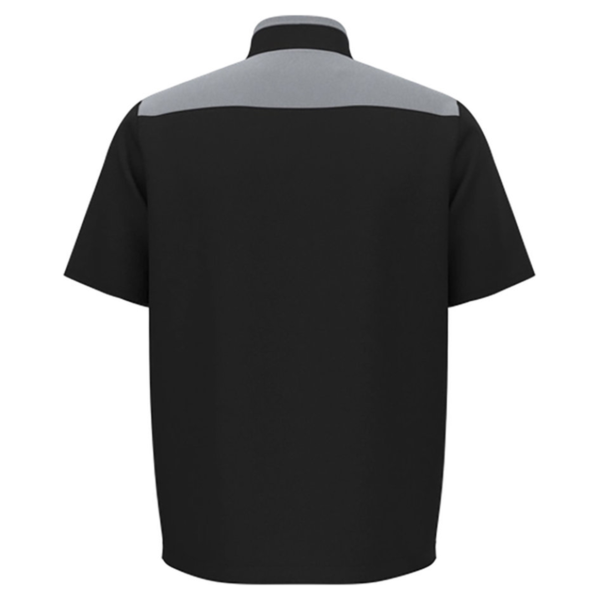 Under Armour Men's Motivate 3.0 Short Sleeve Half-Zip, Black / Mod Grey / White, Back view