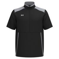 Under Armour Men's Motivate 3.0 Short Sleeve Half-Zip, Black / Mod Grey / White, Front view
