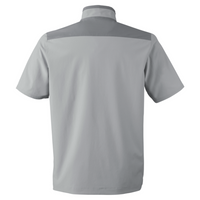 Under Armour Men's Motivate 3.0 Short Sleeve Half-Zip, Mod Grey / White / White, Back view