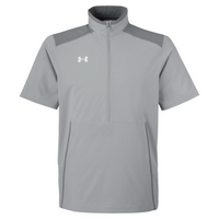 Under Armour Men's Motivate 3.0 Short Sleeve Half-Zip, Mod Grey / White / White, Front view